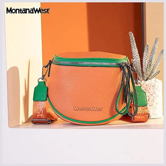 Crossbody Bags Bum Bag for Women Small-orange+green